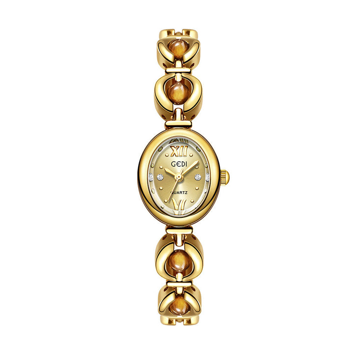 Gedi National Style Emerald Good-looking Bracelet Watch Niche High-grade Light Luxury Shell Pearls Exquisite Women's Quartz Watch