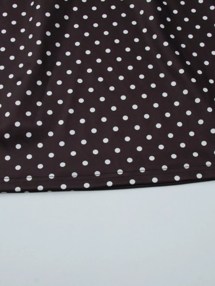 Polka Dot Cut-Out Front Mini Dress