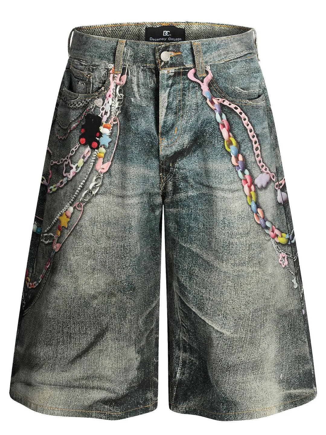 Men's Wide Leg Denim Shorts