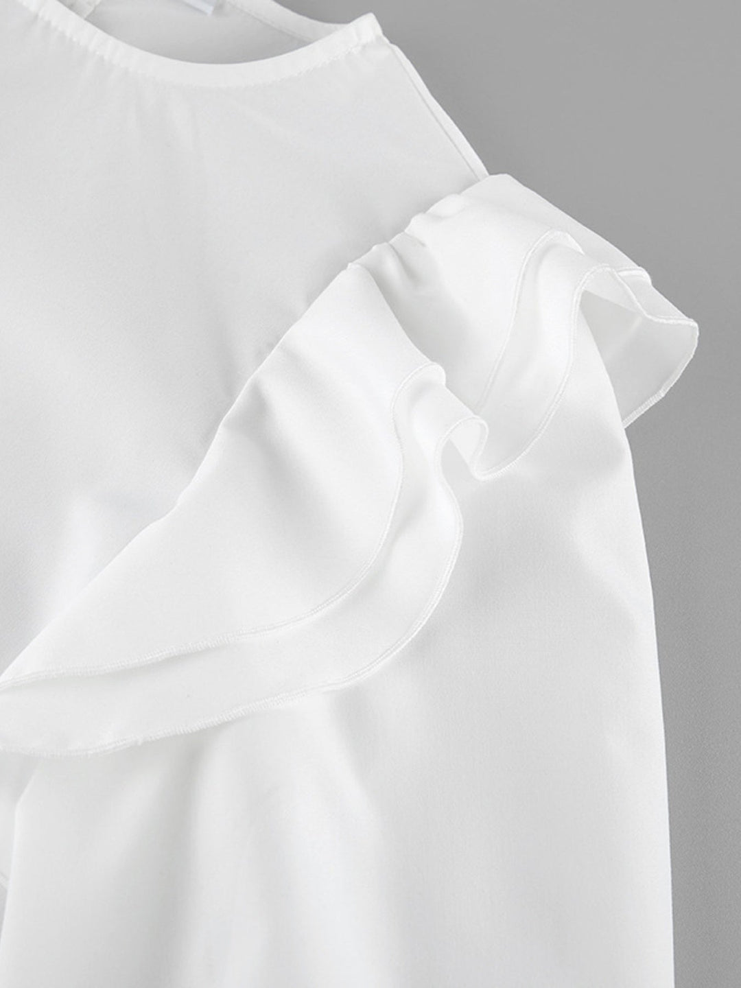 Ruffle Trim Long Sleeve Blouse