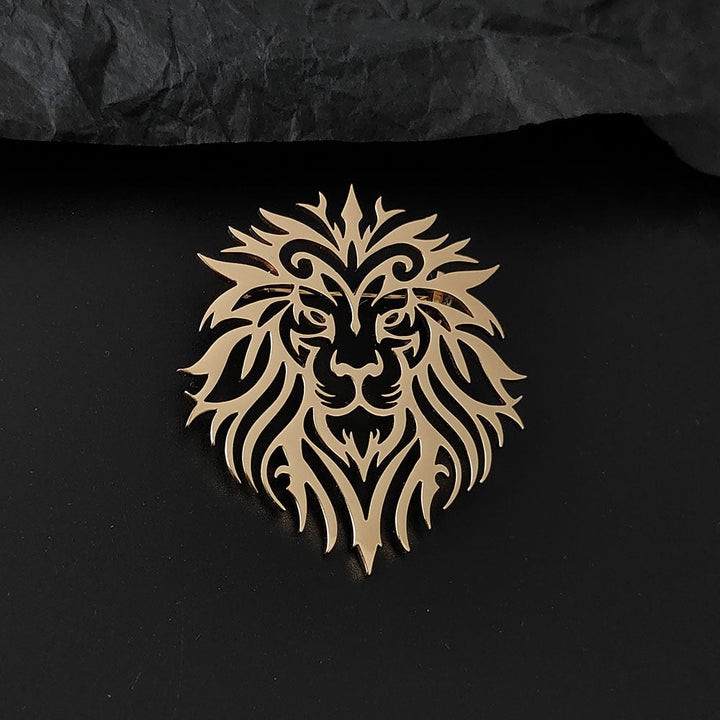 Retro Hollowed-Out Lion Brooch Accessory