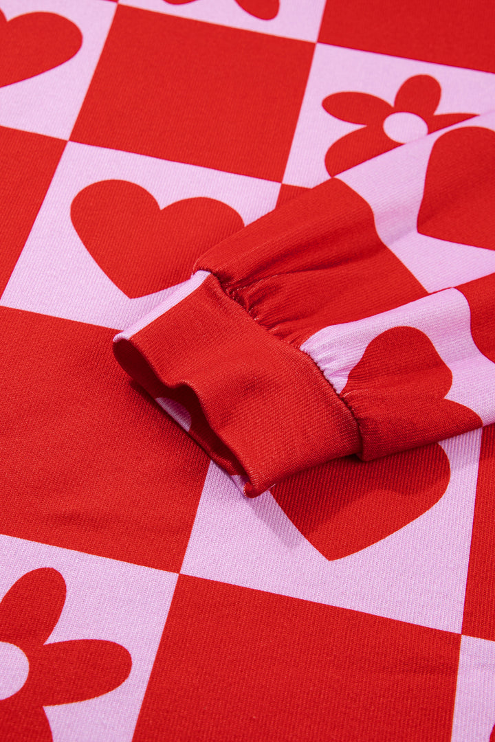 Red Dotted Heart Festive Valentine Blouse