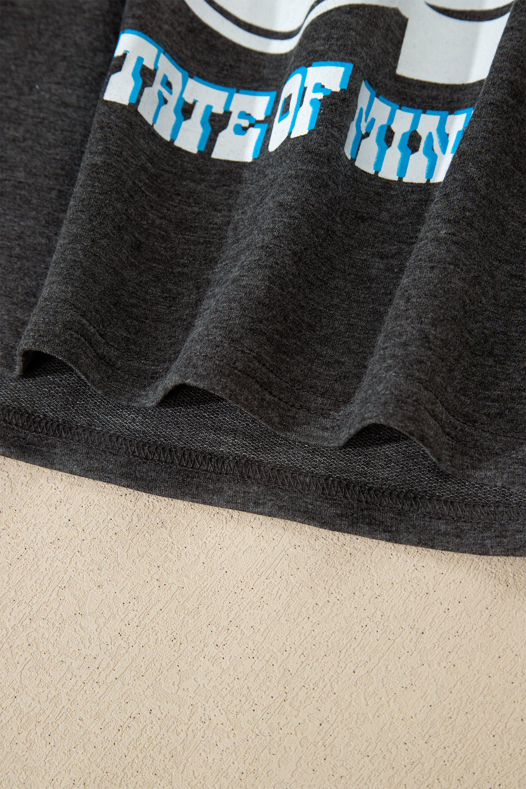 Carbon Grey YEE HAW Boots STATE OF MIND Fringed Sleeve Tee