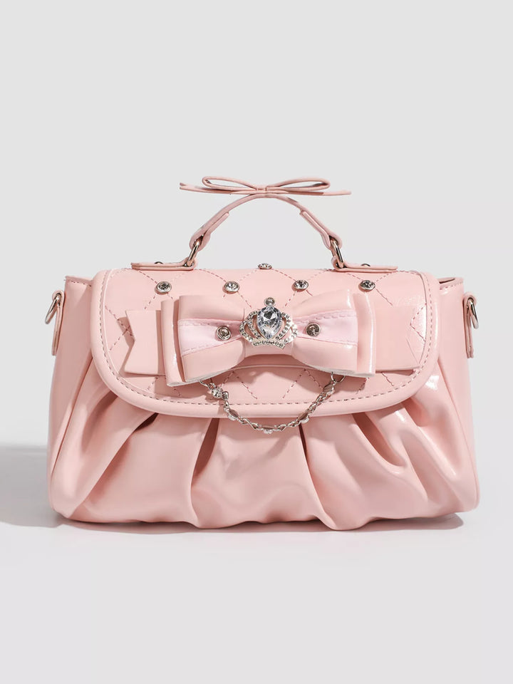 Ruched Bow Crossbody Bag