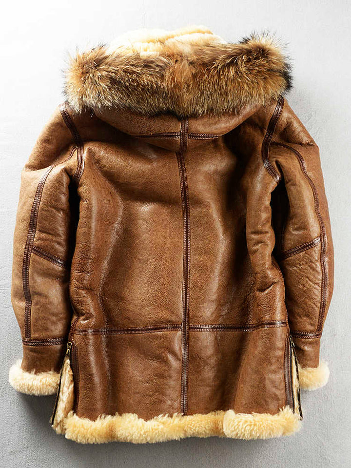 Multi-pocket Thick Long-haired Fur Leather Coat