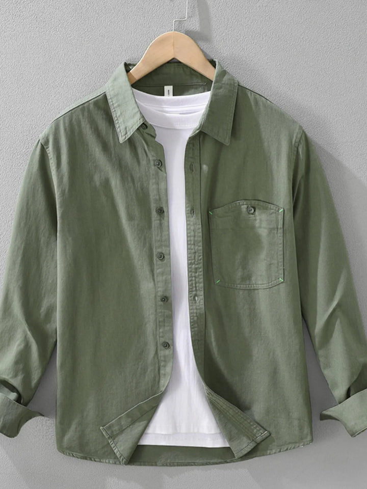 Men's Plus Size Button Up Long Sleeve Shirt