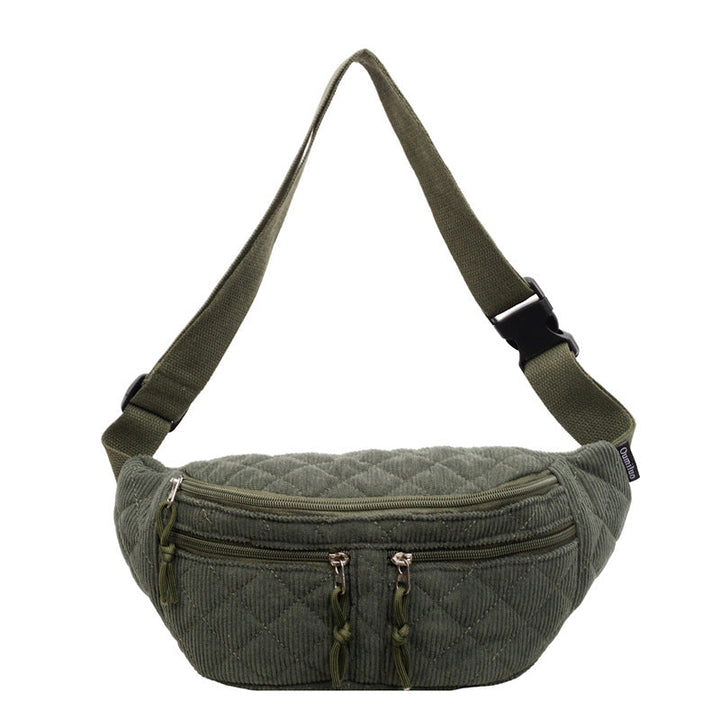 Solid-color Down Cotton Chest Bag Niche-design Shoulder And Crossbody Versatile And Easy To Match
