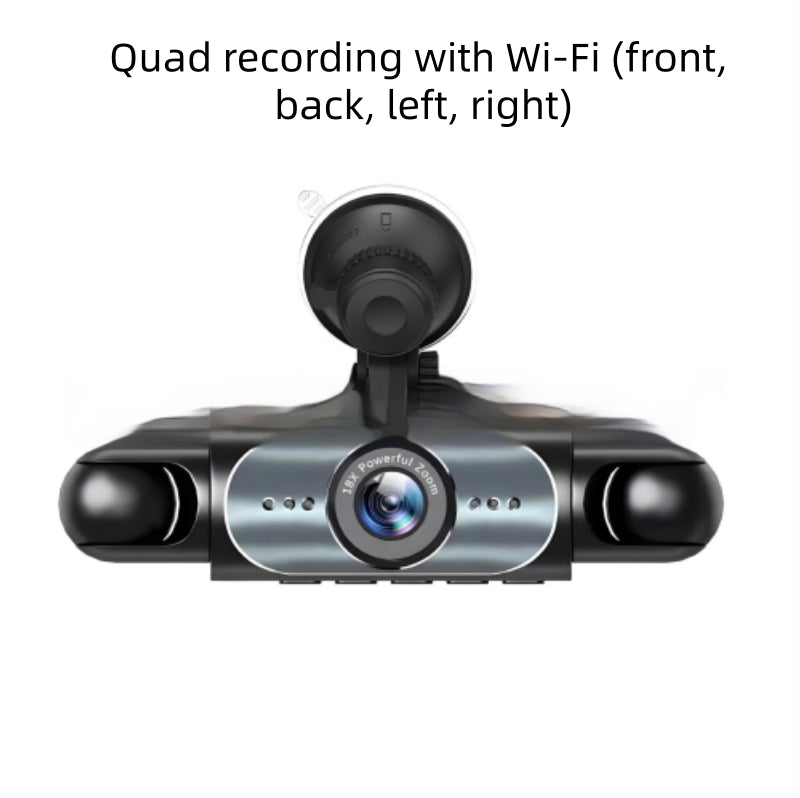 Four-lens Surveillance Dash Cam HD With Rearview Camera