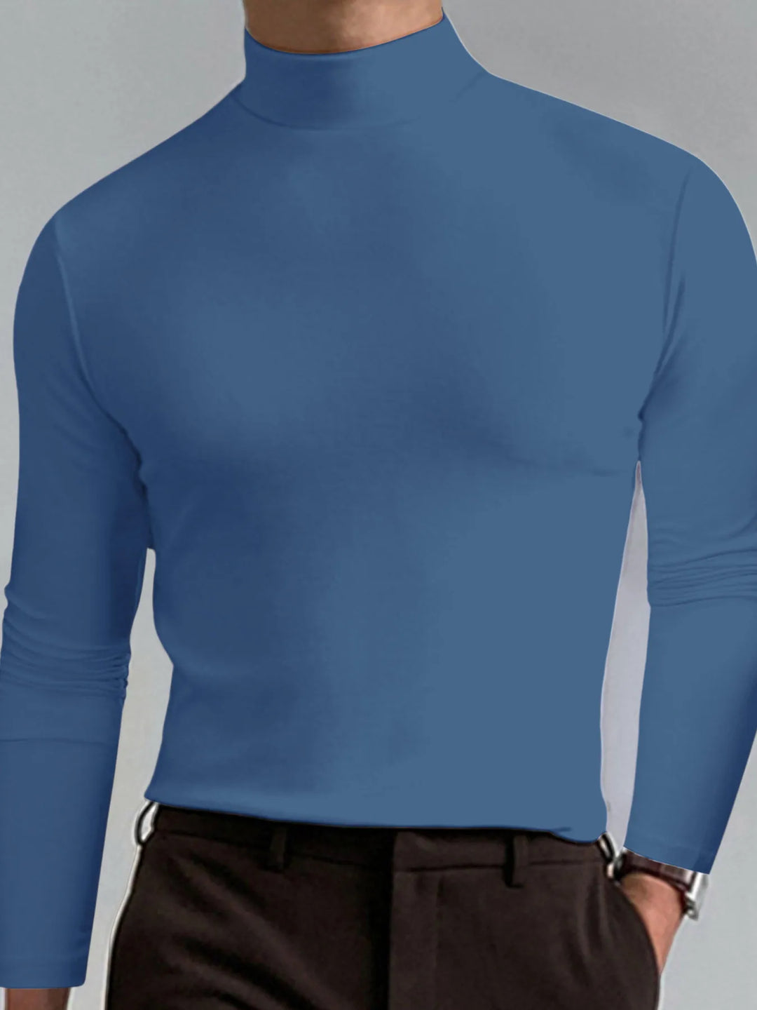 Men's Full Size Turtleneck Long Sleeve T-Shirt Plus Size