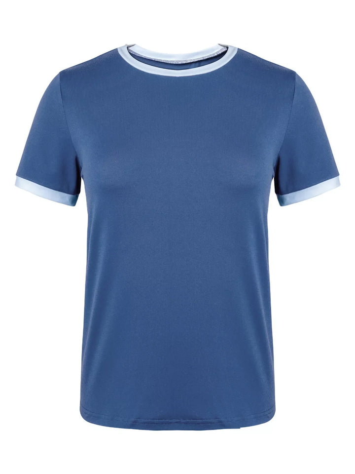 Casual Contrast Trim Short Sleeve T-Shirt