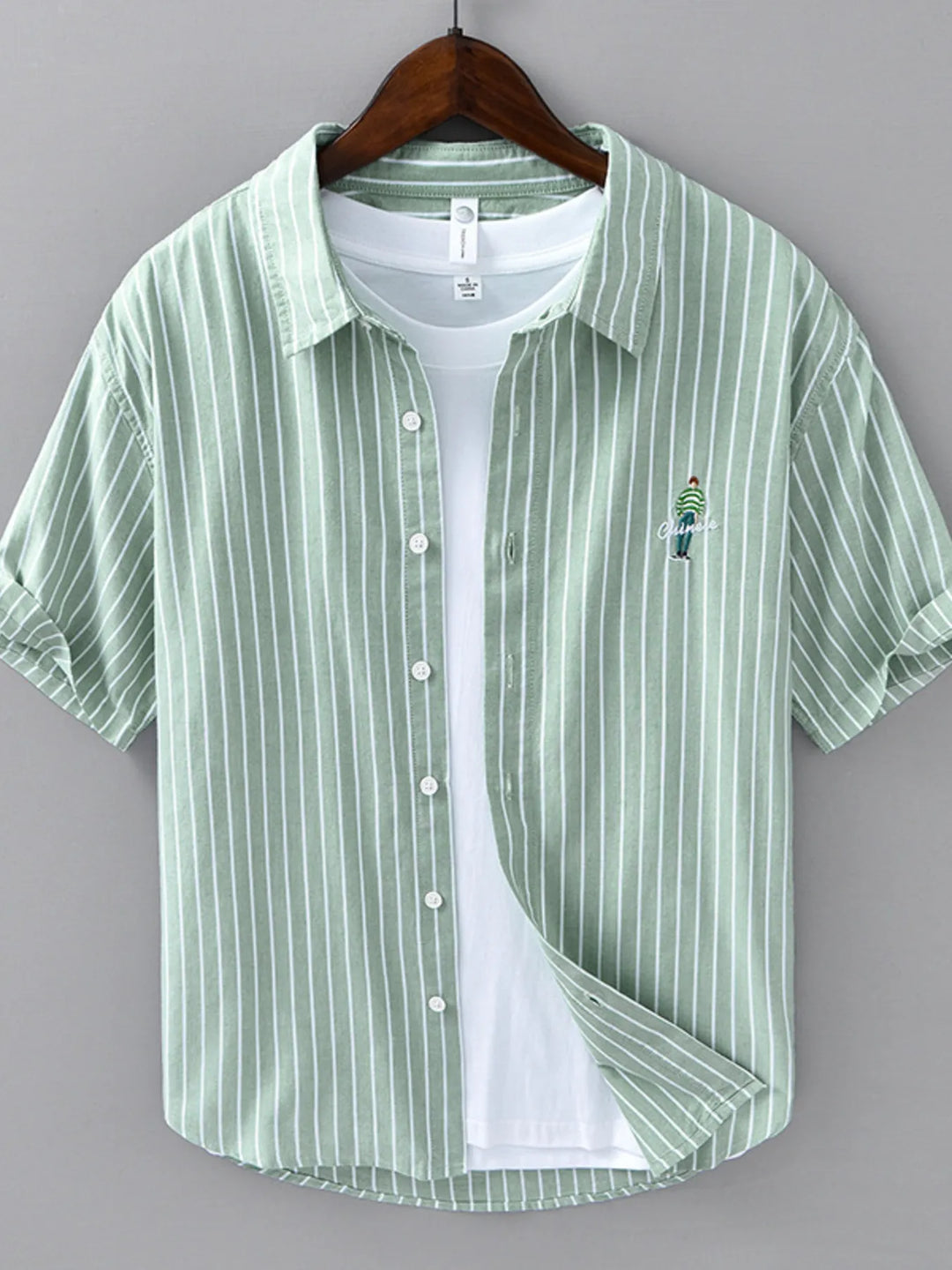 Men's Plus Size Striped Button Up Long Sleeve Shirt