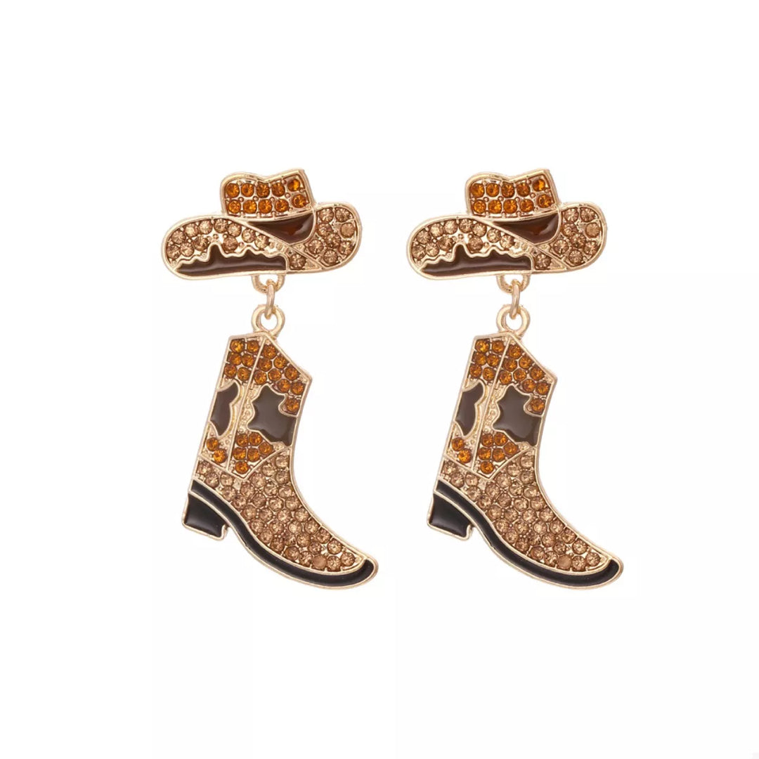 Cowboy Hat and Boot Dangle Earrings