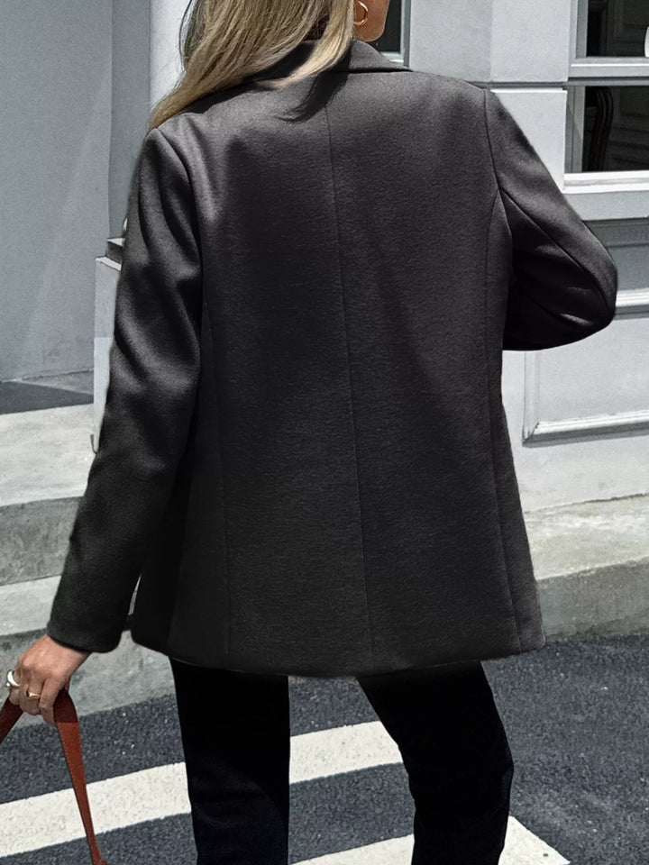 Lapel Collar Button Up Blazer