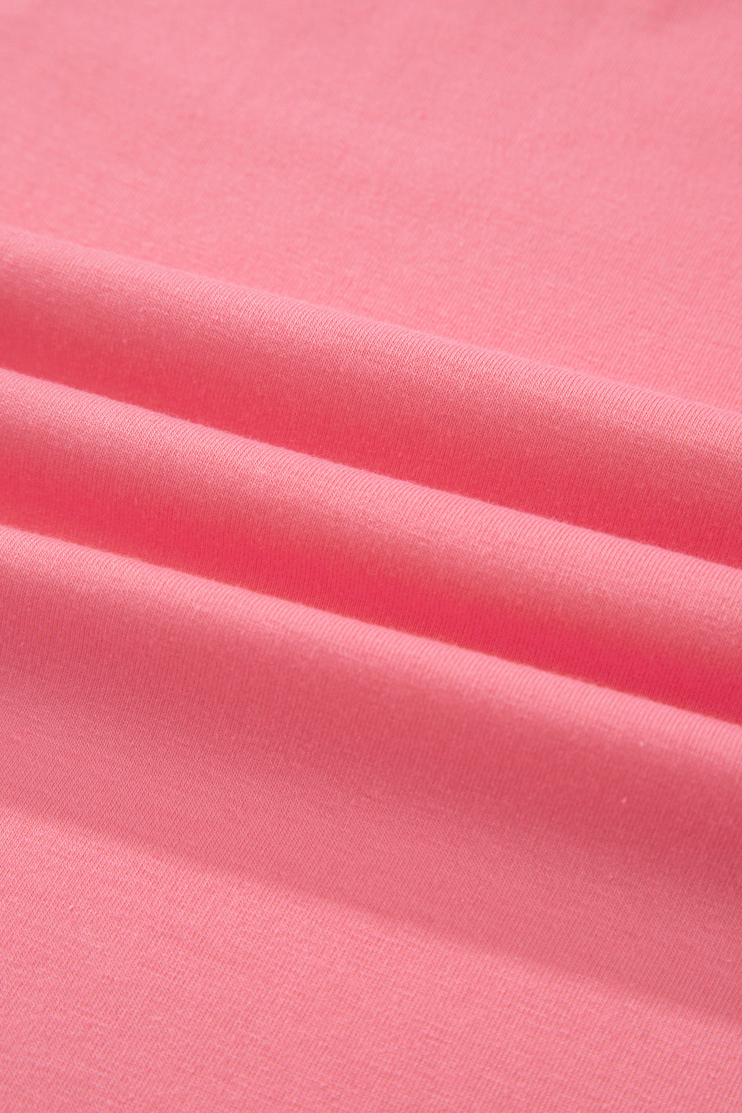 Peach Blossom Solid Color Raw Seam Detail Ruffle Hem Plus Size T Shirt