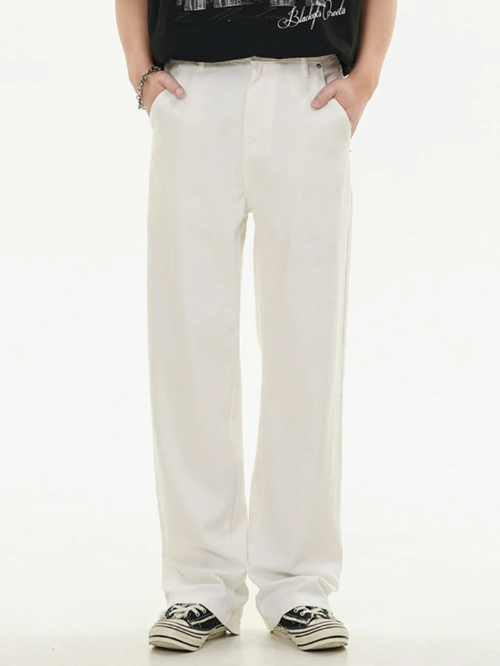 Men's Full Size Washed Wide Leg Relaxed Fit Jeans Plus Size