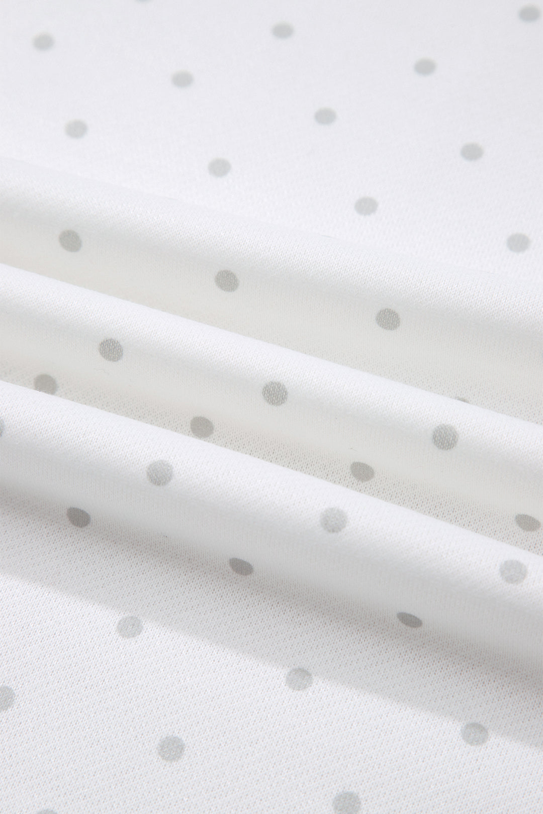 White Polka Dot Print Side Stripe Detail Casual Sweatshirt 2pcs Short Set