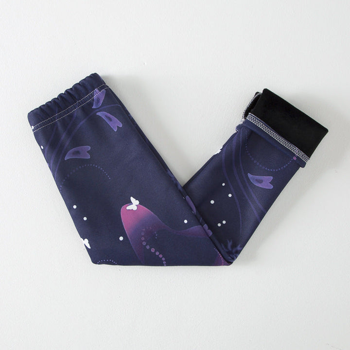 Basic Fleece-lined Extra-thick Childrens Leggings