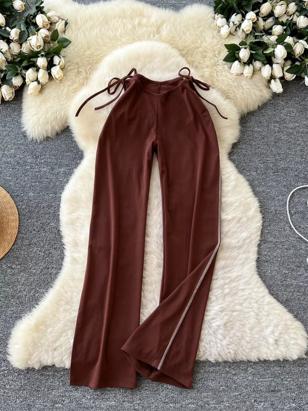Tie-Waist Wide Leg Pants