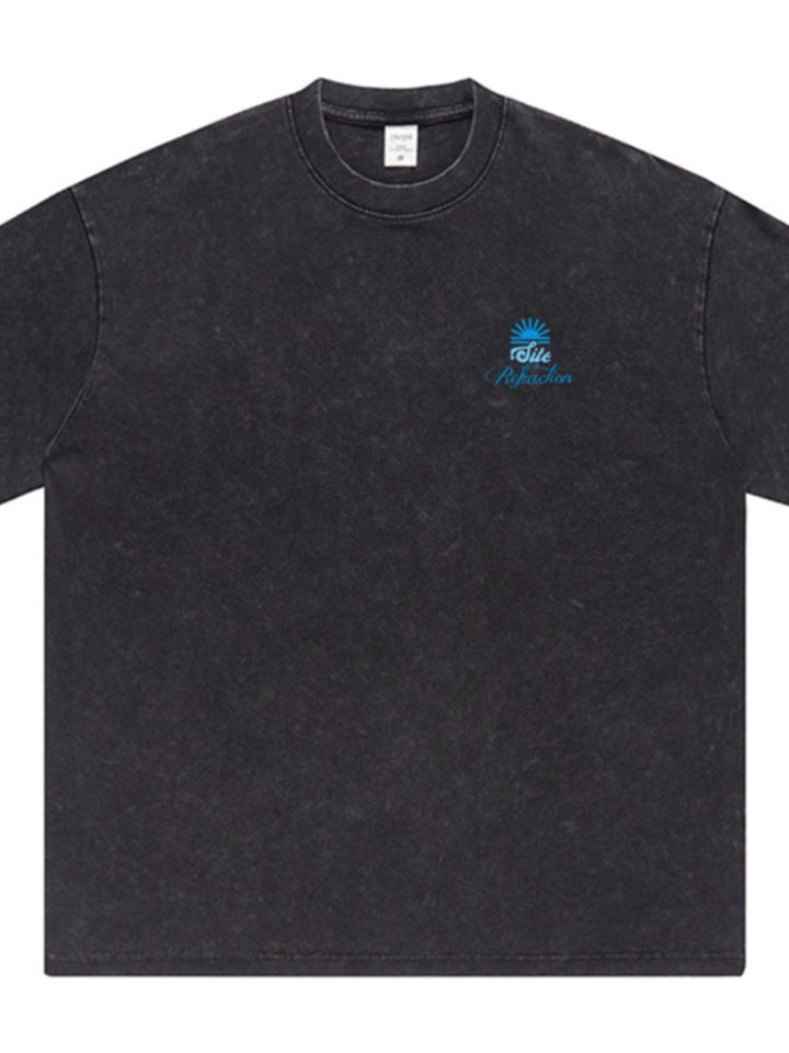 Men's Vintage Wash Round Neck Oversized T-Shirt
