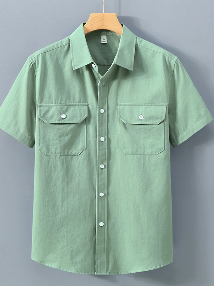 Men's Plus Size Button Up Short Sleeve Shirt