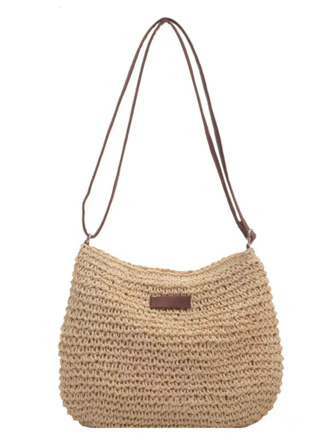 Woven Straw Adjustable Strap Crossbody Bag