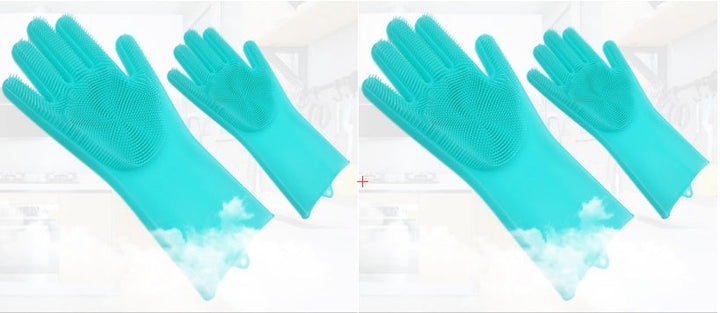 Silicone Heat-resistant Cleaning Brush Scrubbing Gloves