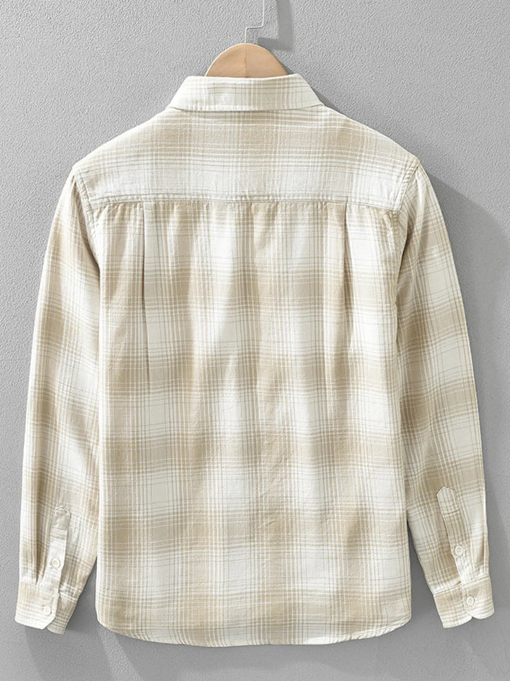 Men's Plus Size Plaid Flannel Shirt with Chest Pockets