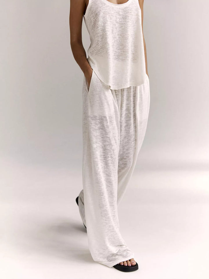 Wide Strap Tank and Pants Lounge Set