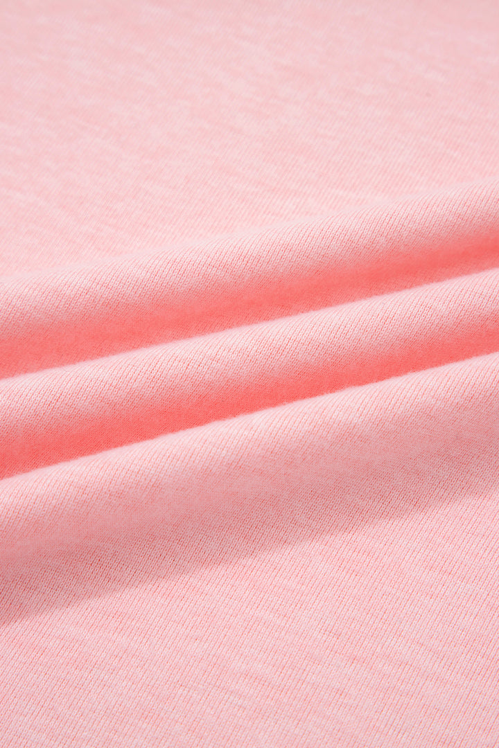 Light Pink Color Block Leopard Patchwork Dolman Sleeve High Low Baggy Sweatshirt