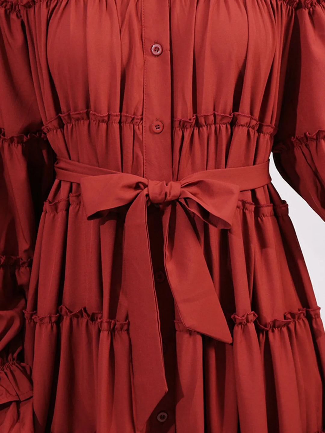 Tiered Tie Waist Maxi Dress