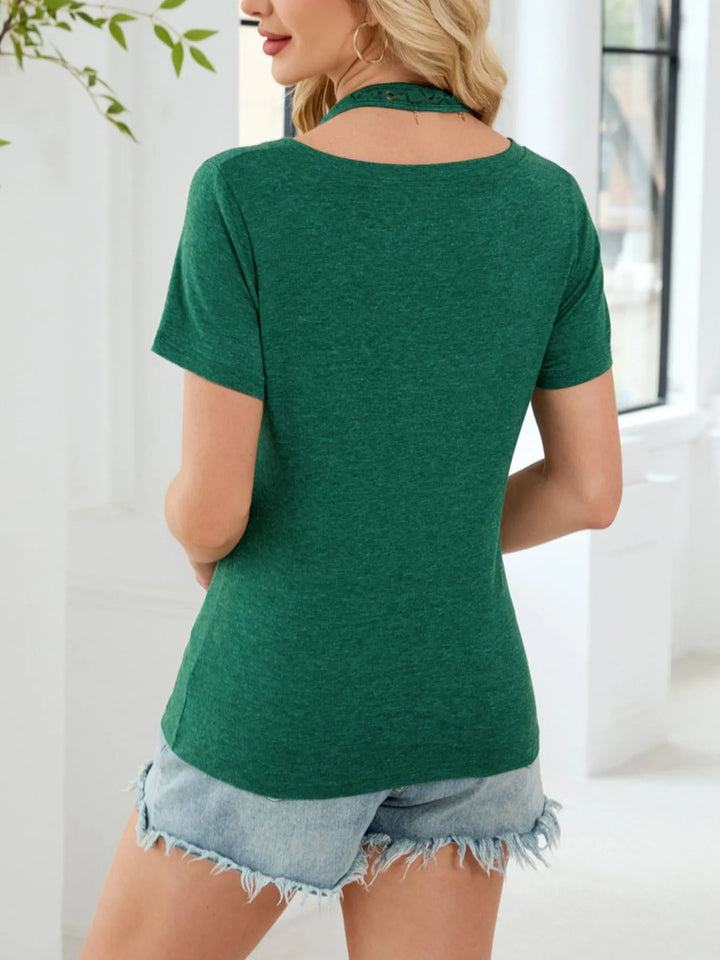Lace Detail Short Sleeve T-Shirt