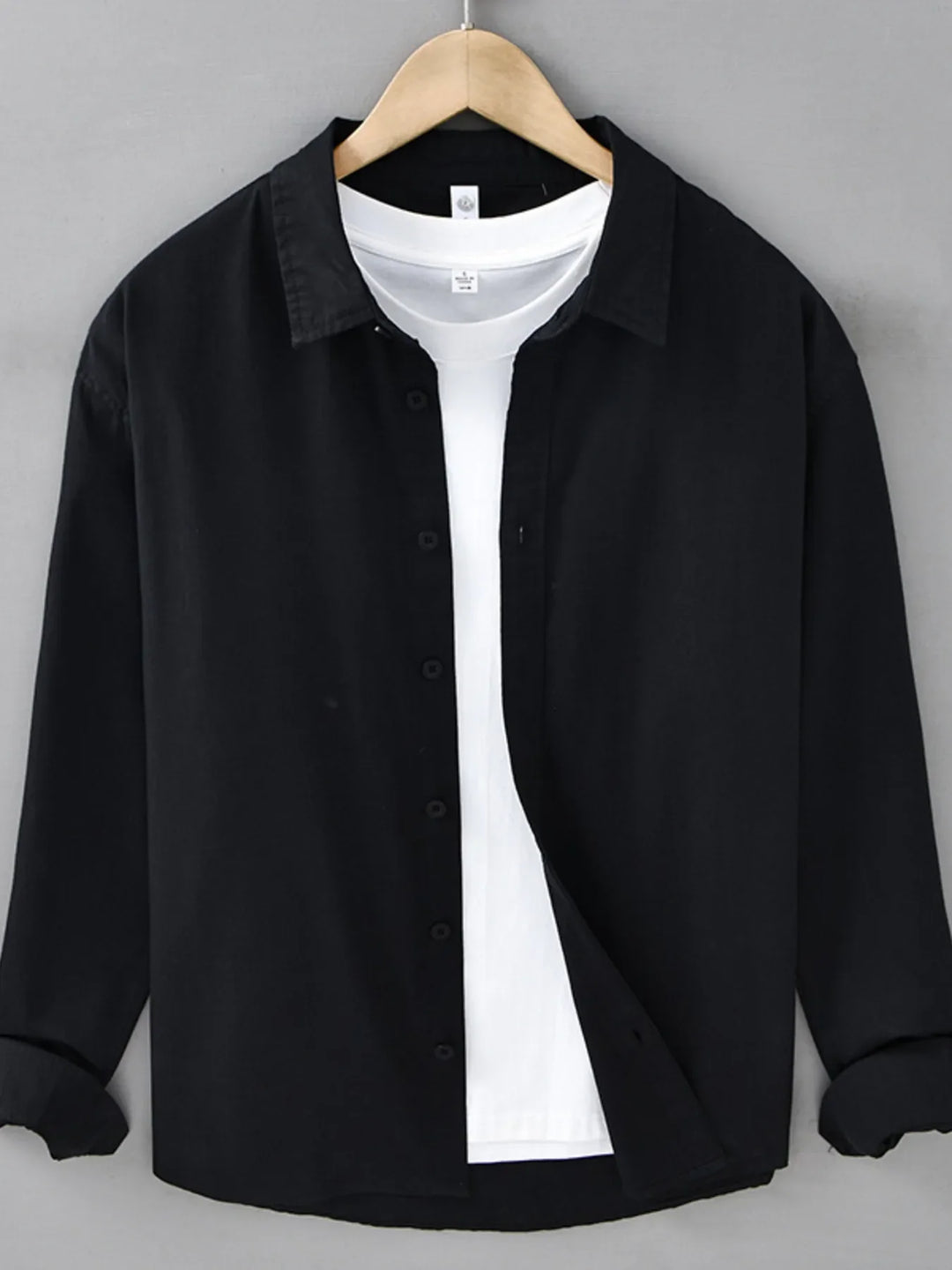 Men's Plus Size Button Up Long Sleeve Shirt