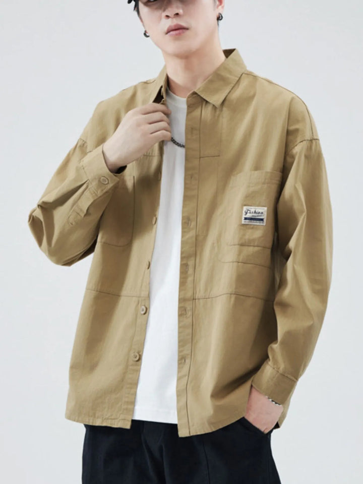 Men's Plus Size Button Up Long Sleeve Shirt