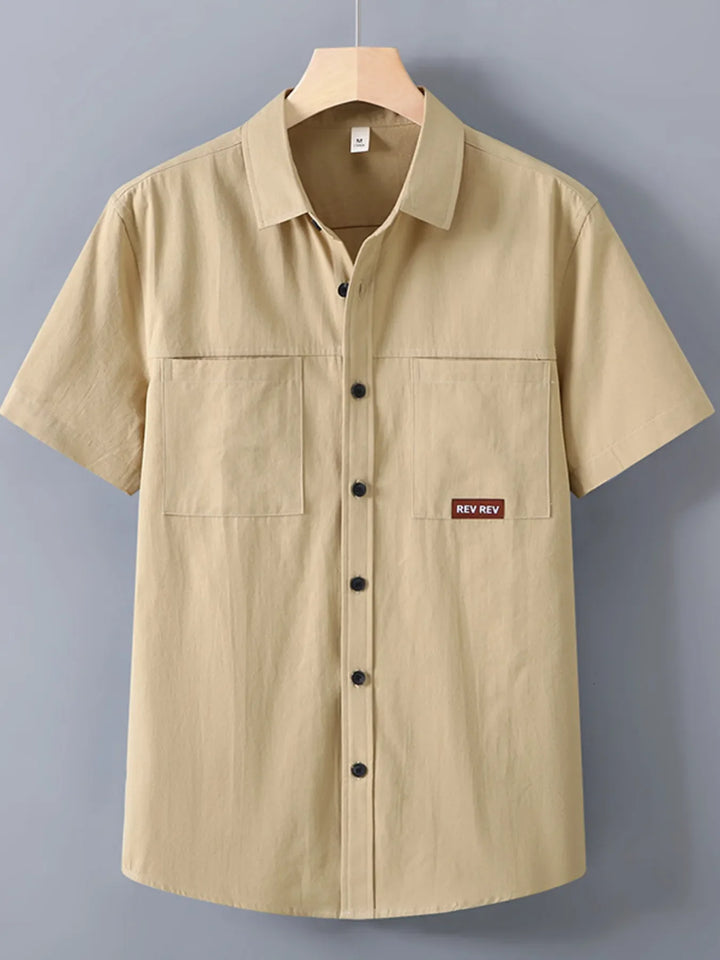 Men's Plus Size Button Up Short Sleeve Shirt