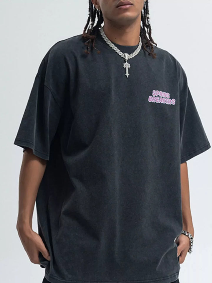 Men's Graphic Round Neck Short Sleeve T-Shirt
