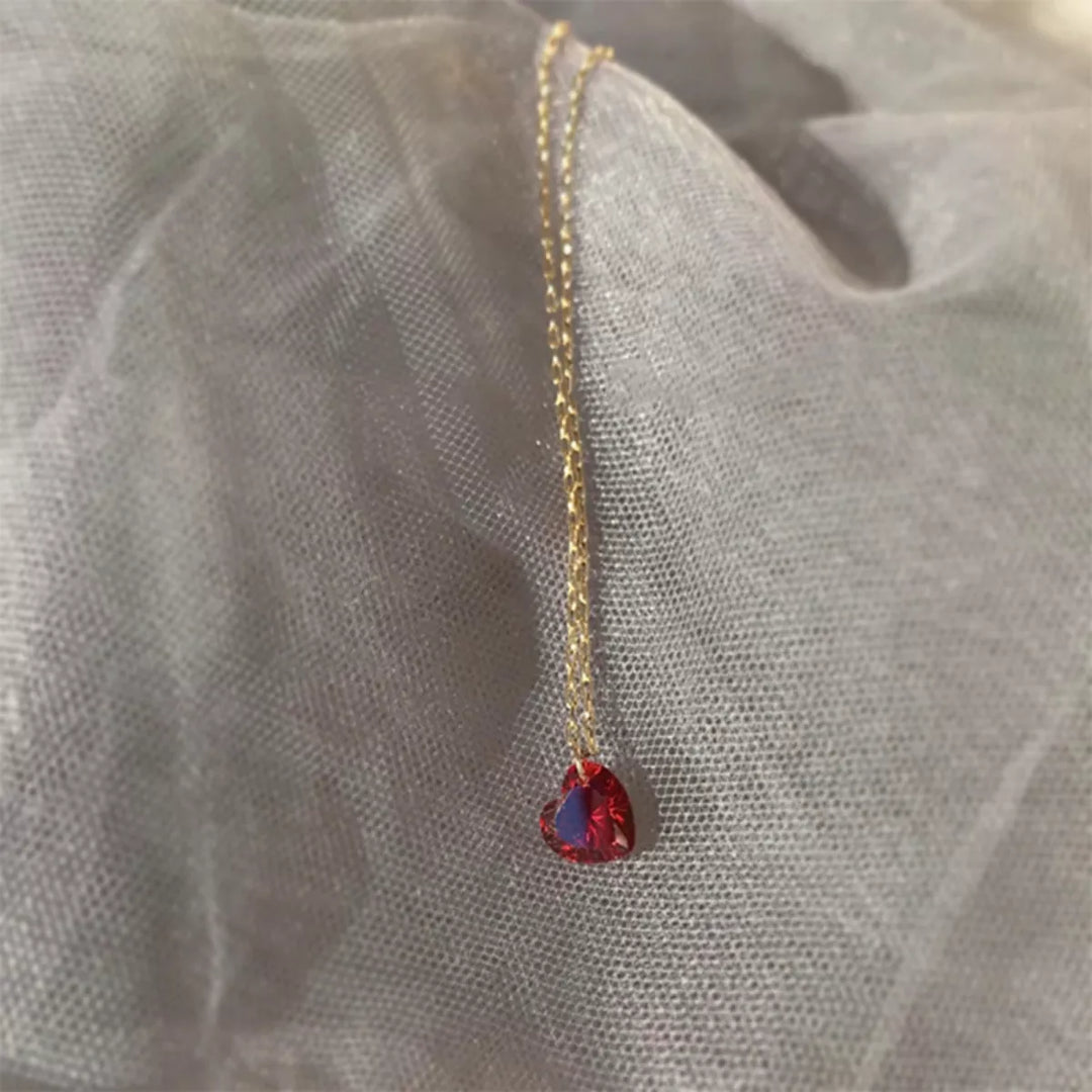 925 Sterling Silver Zircon Heart Necklace