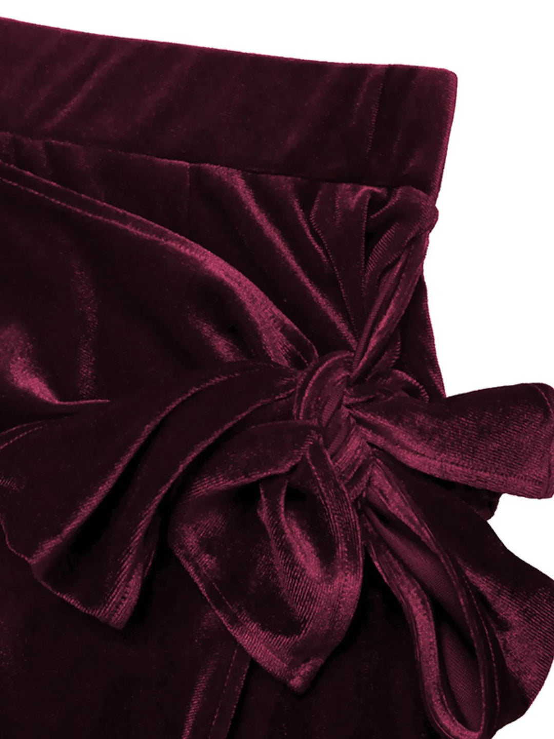 Side Tied Velvet Skirt