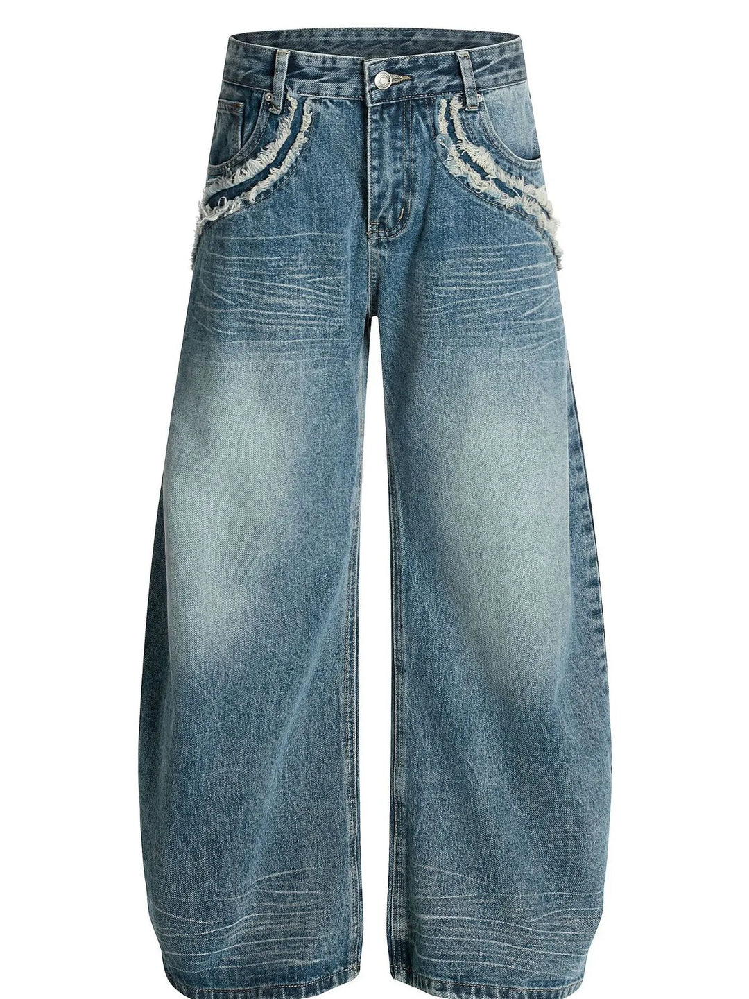 Men's Wide-Leg Vintage Wash Jeans