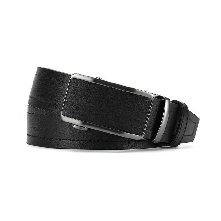 Men's Simple All-Match Alloy Automatic-Buckle Leather Belt
