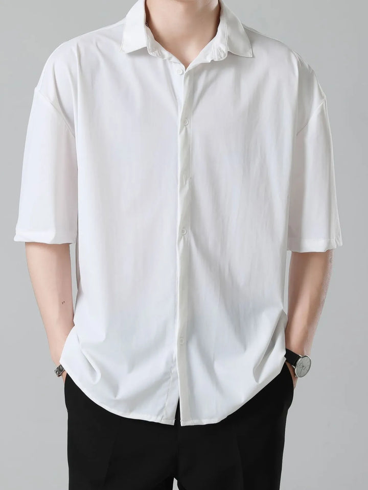 Men's Full Size Casual Short Sleeve Button-Down Shirt Plus Size