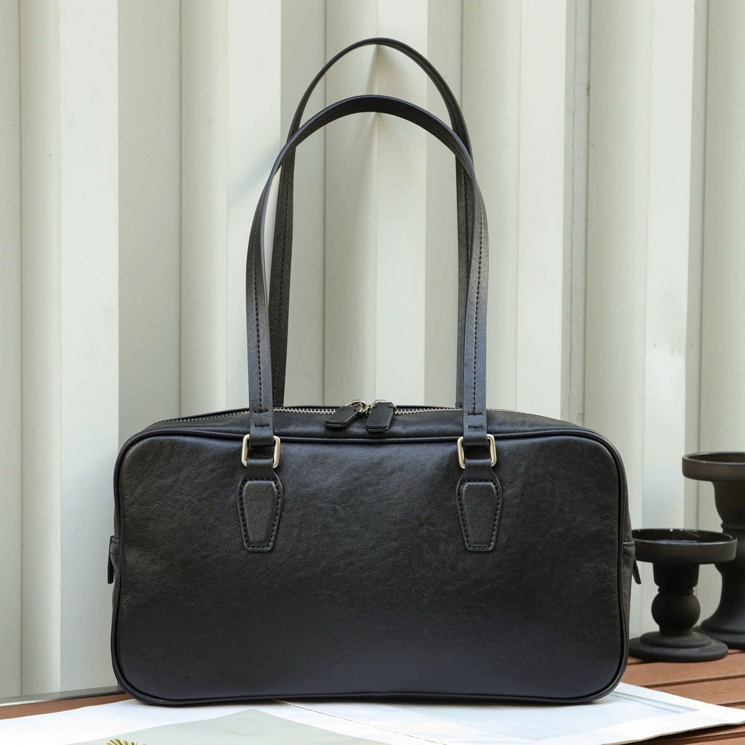 Head Layer Cowhide Women's Bag Cross-border New Armpit Bag Bowling Bag Tote Bag Niche High-end Leather Handbag