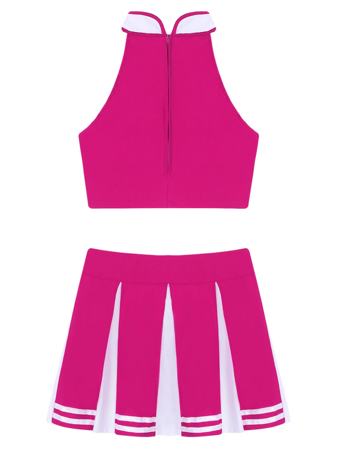 Cheerleader Costume - Women's Crop Top with Pleated Mini Skirt Uniform