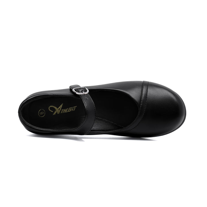 Mary Jane Flats for Women - Comfortable Round Toe Ballet Flats with Buckle Strap Work Shoes