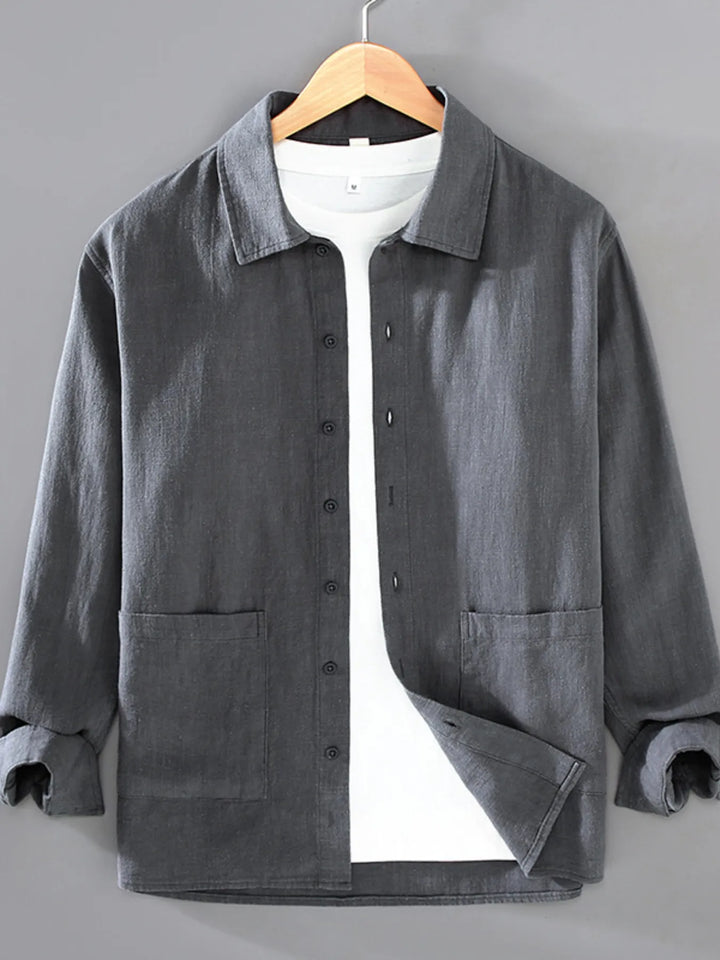 Men's Plus Size Button Up Long Sleeve Shirt