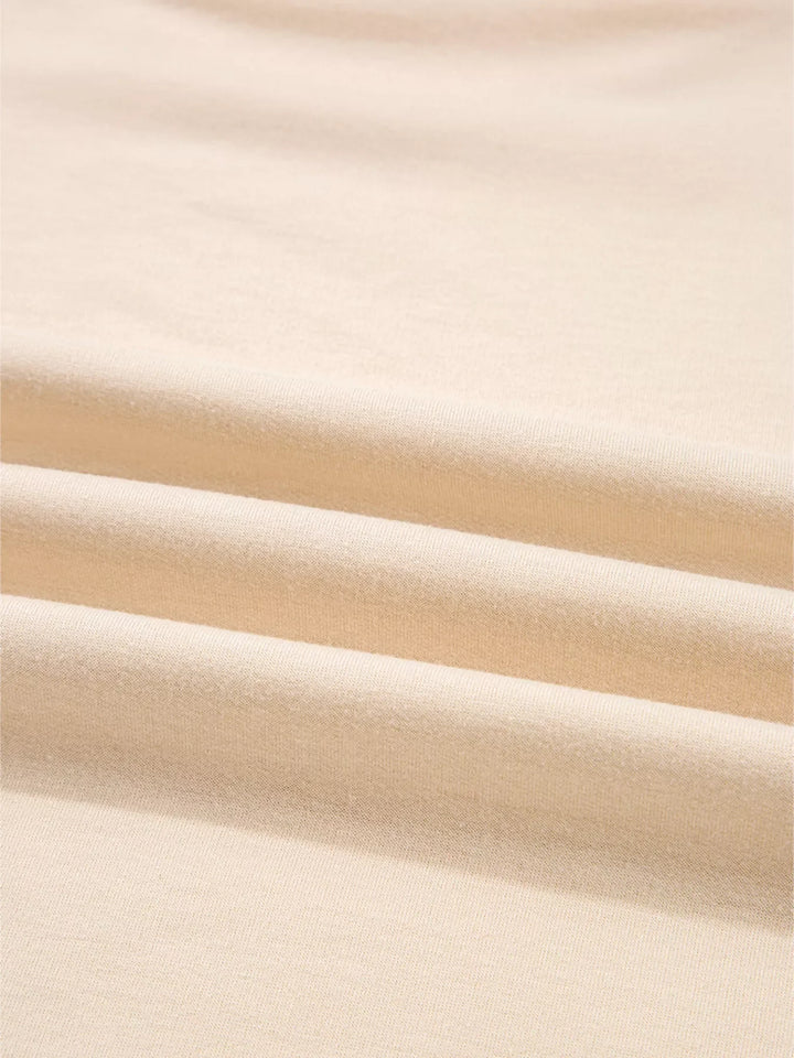 Raw Edge Flower Patch Drop Shoulder Casual Top