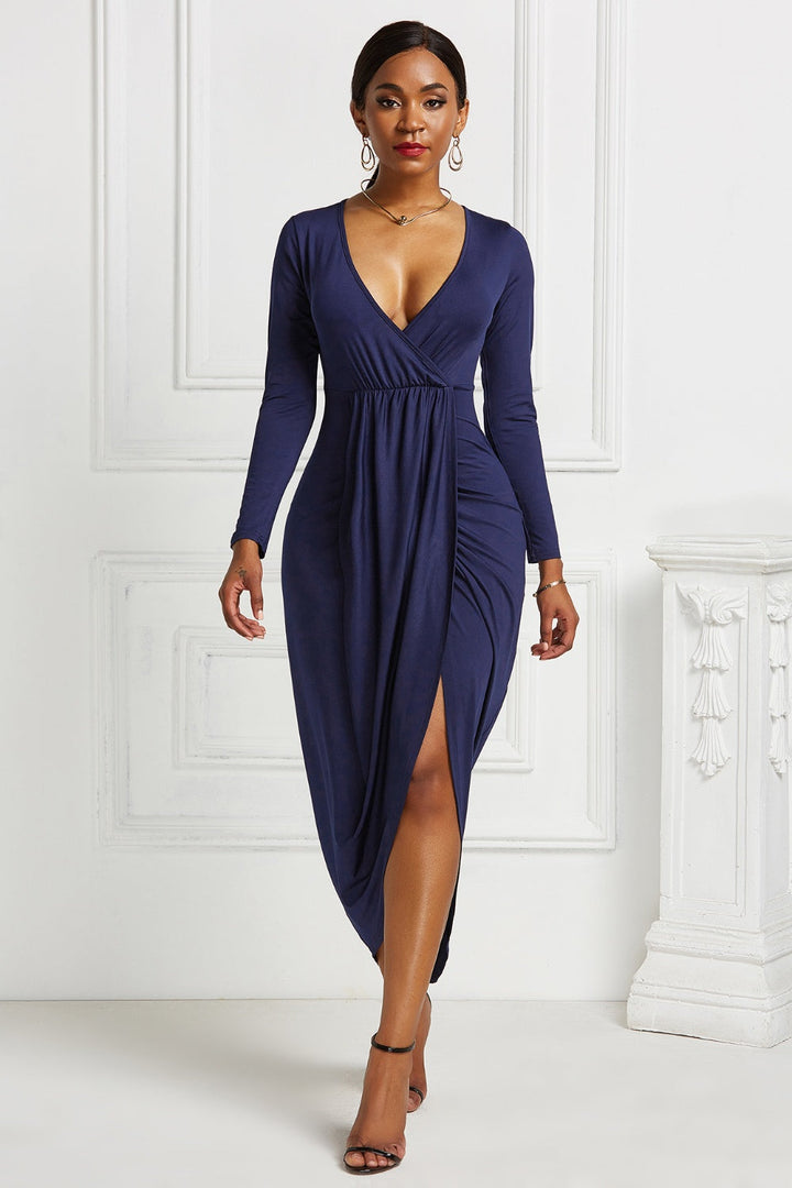 Trendy Ruched High-Low Dress