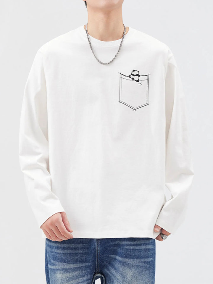 Men's Plus Size Round Neck Long Sleeve T-Shirt