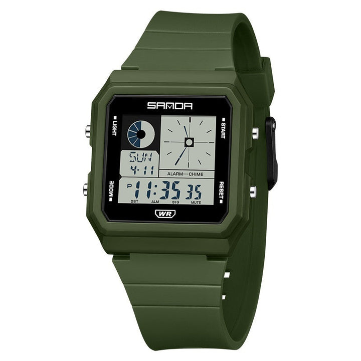 Creative, Versatile Small Square Multi-function Digital Watch