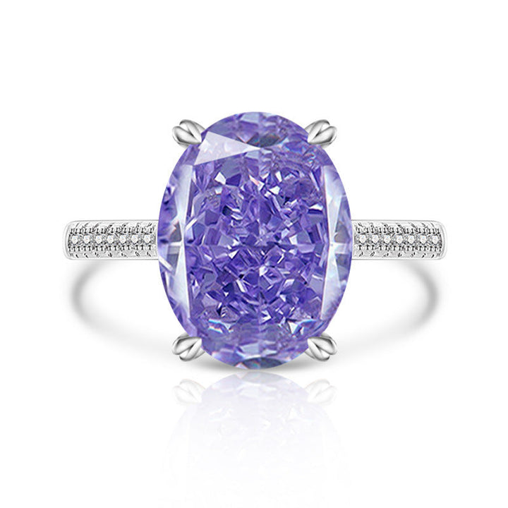 Female Versatile Casual Papalacha High Carbon Diamond Ice Flower Ring