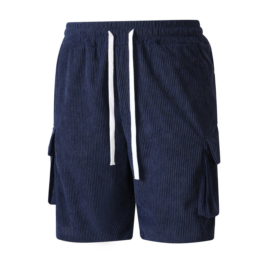 Corduroy Utility Shorts With An Elastic Waist And Drawstring
